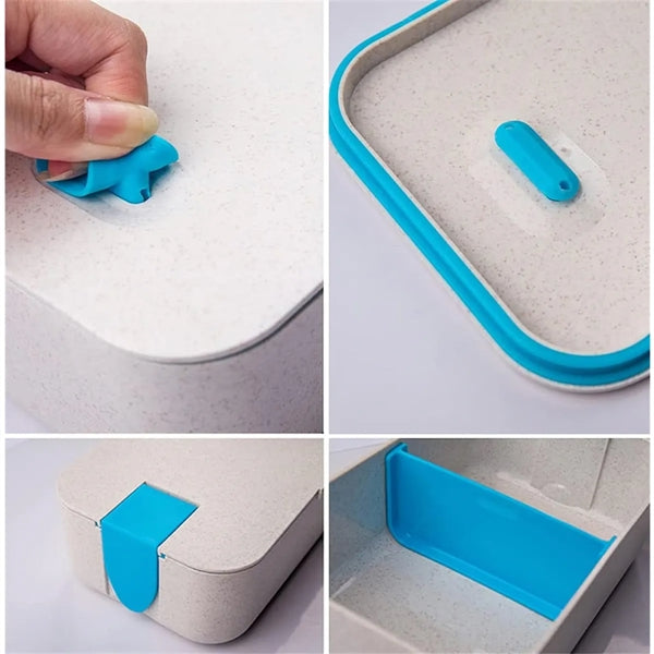 Wheat Straw Lunch Set With Phone Holder