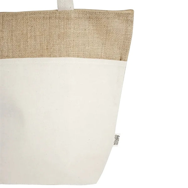 Portland Recycled 10oz Cotton Top Zipper Jute Tote Bag