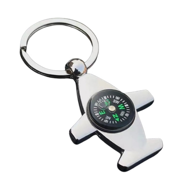 Airplanes Shape Compass Keychain