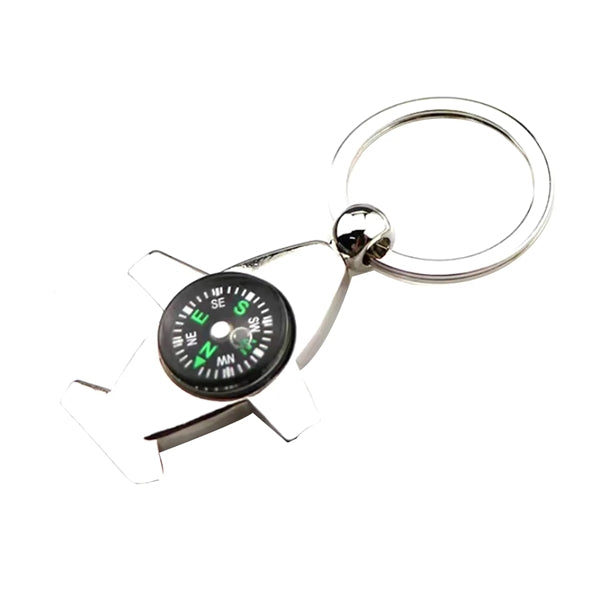 Airplanes Shape Compass Keychain