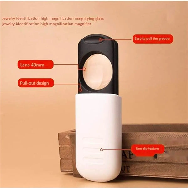 Practical Mini Led Push-Pull Type Magnifying Glass