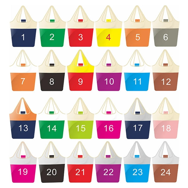 Two-Tone Foldable Shopper Tote