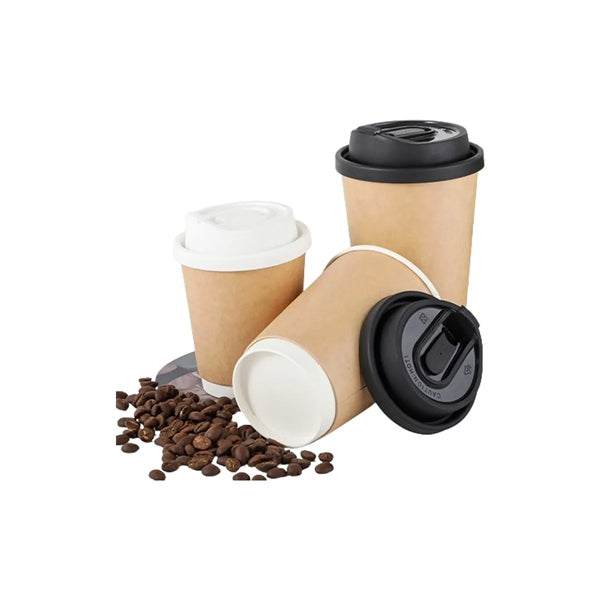 12 Oz. Double Wall Disposable Coffee Cups with Lids