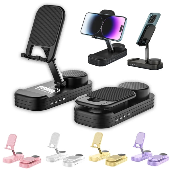 2 In 1 Folding Lifting Phone Stand Desktop Speaker 1800mAh