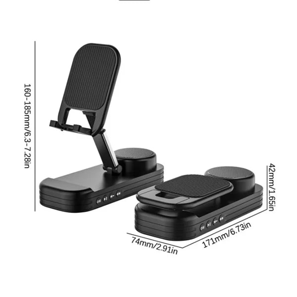 2 In 1 Folding Lifting Phone Stand Desktop Speaker 1800mAh