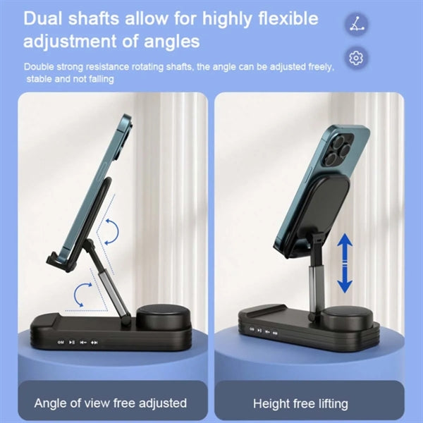 2 In 1 Folding Lifting Phone Stand Desktop Speaker 1800mAh