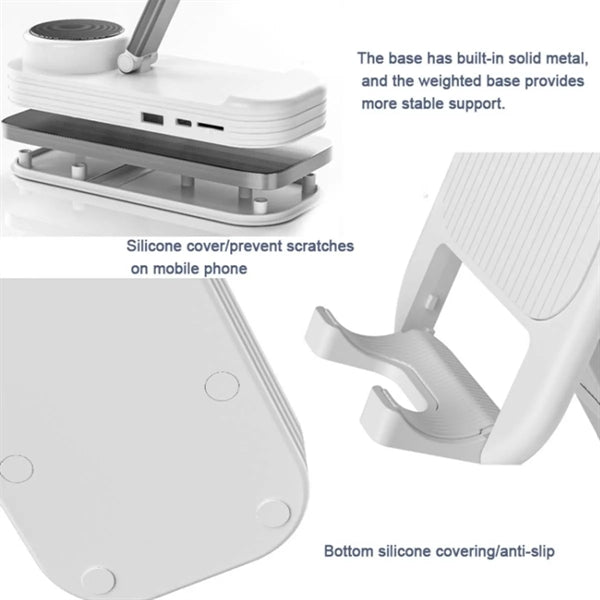 2 In 1 Folding Lifting Phone Stand Desktop Speaker 1800mAh