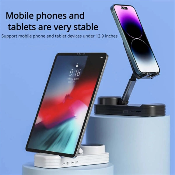 2 In 1 Folding Lifting Phone Stand Desktop Speaker 1800mAh