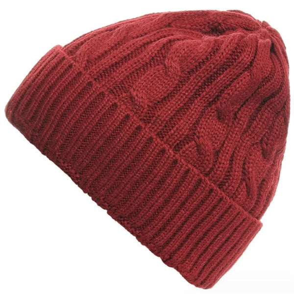 Cable Knit Fuzzy Lined Beanie
