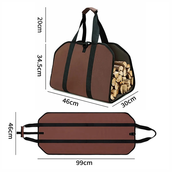 Canvas Firewood Carrier with Handles