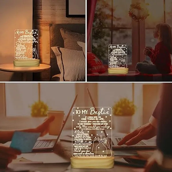 3D Acrylic LED Wooden Table Lamp
