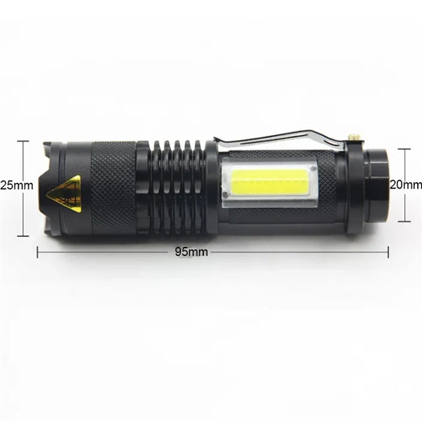 Sk68 telescopic zoom LED flashlight