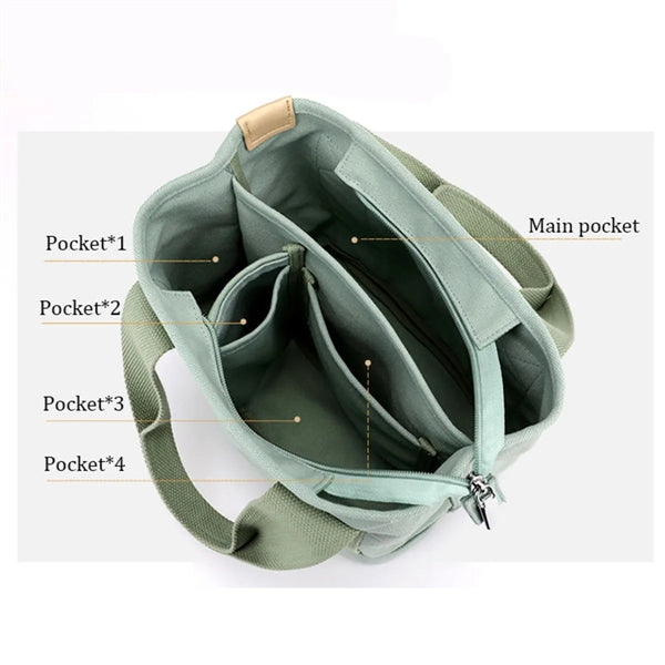 Large Capacity Multi-Pocket Handbag