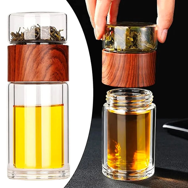 Double Wall Glass Tea Bottle