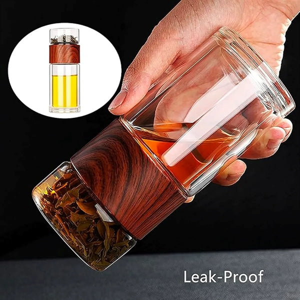 Double Wall Glass Tea Bottle