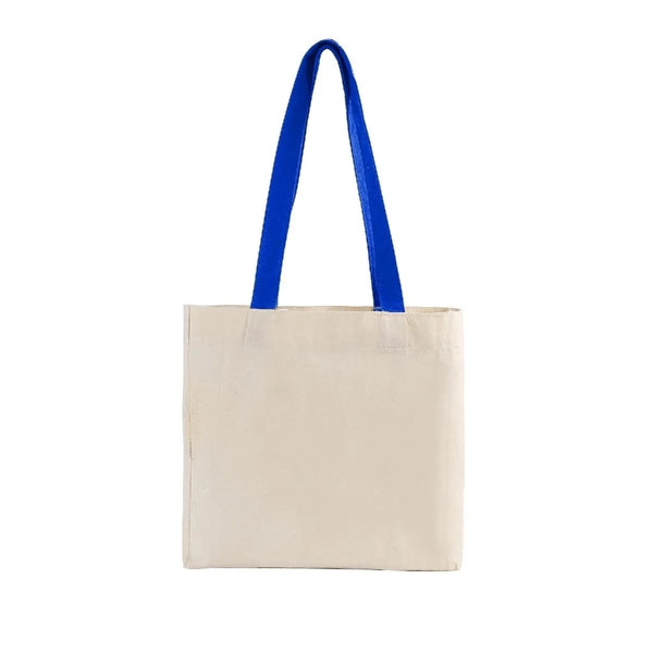 Cotton Colored Handle Tote with Gusset