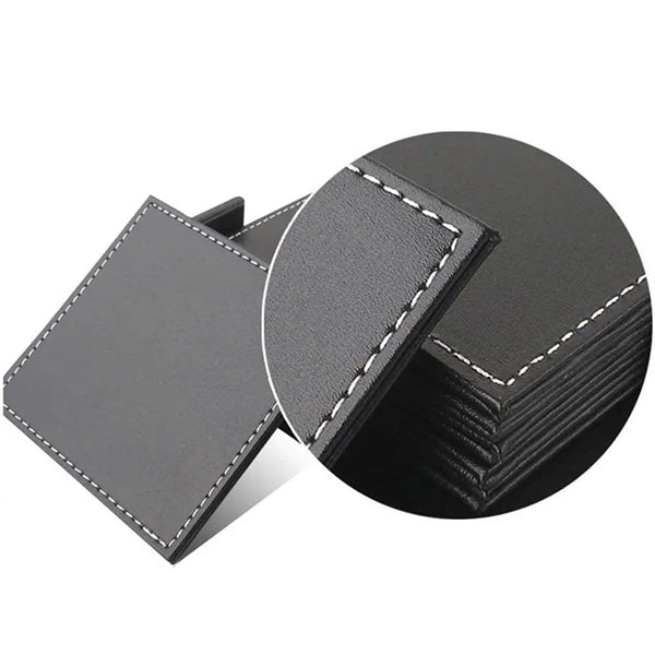 6 PCS Premium PU Leather Coaster with Holder
