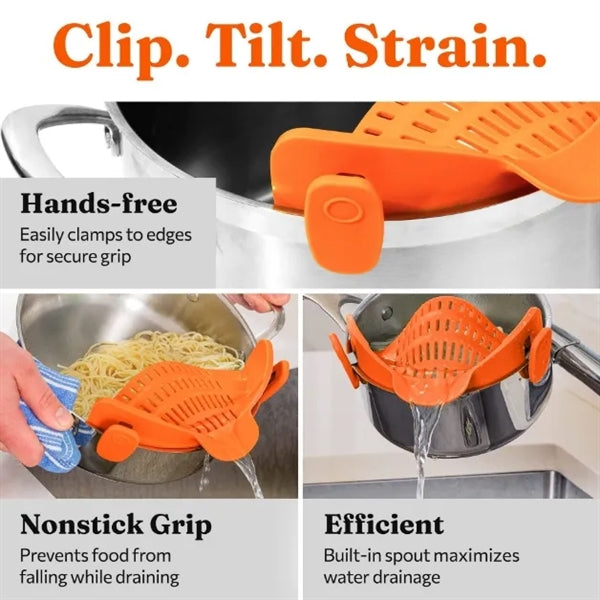 Silicone Clip On Strainer for Pots