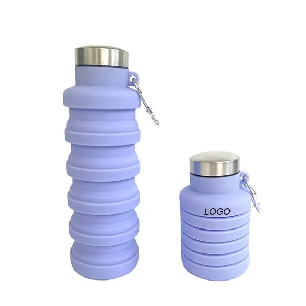 Portable Foldable Sports Water Bottle, with Carabiner