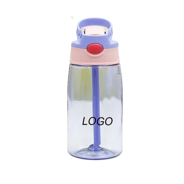Kids Water Bottle with Straw Top, Leak-Proof When Closed