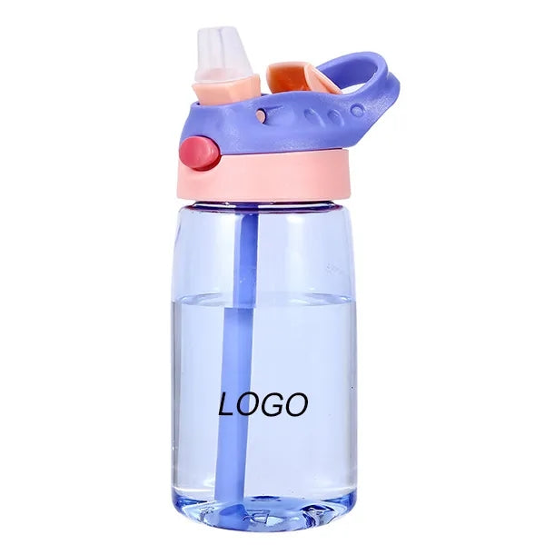 Kids Water Bottle with Straw Top, Leak-Proof When Closed