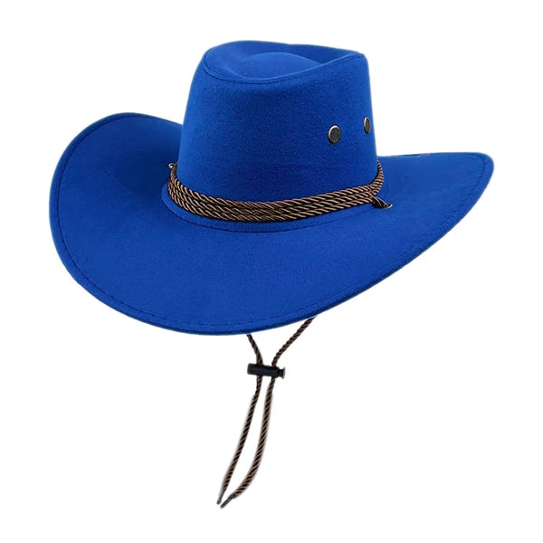 Adult Casual Solid Wide Brim Western Cowboy Sun Hat