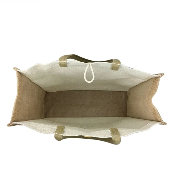 Jute Tote with Button Closure