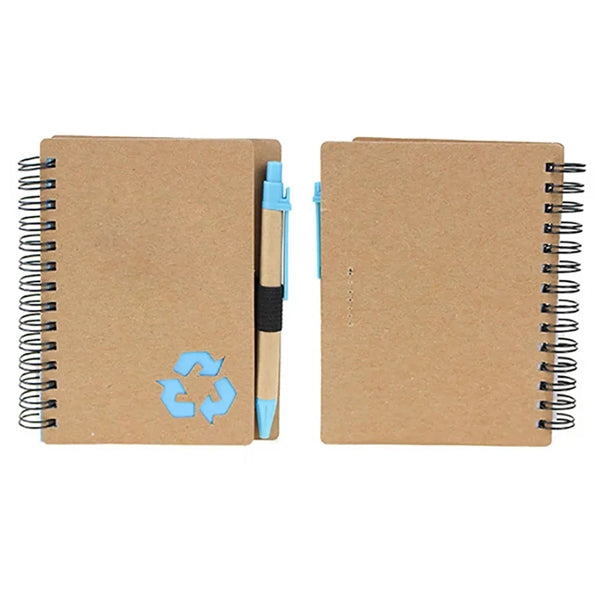 Mini Kraft Spiral Notebooks with Pen