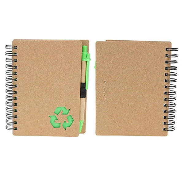 Mini Kraft Spiral Notebooks with Pen