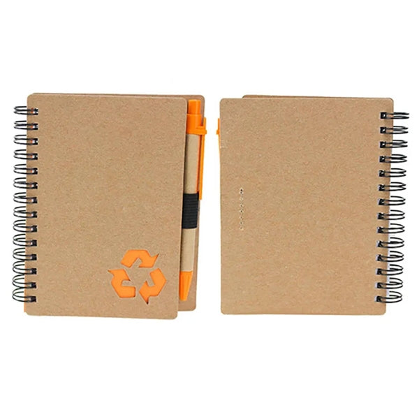 Mini Kraft Spiral Notebooks with Pen