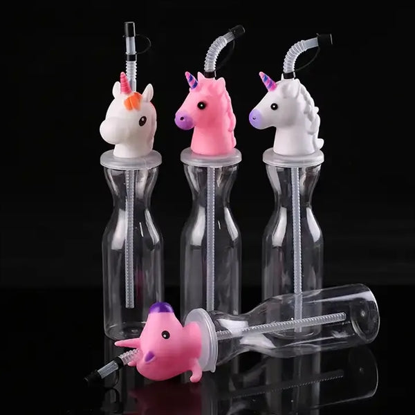 Popular Animal straw bottle with flashing