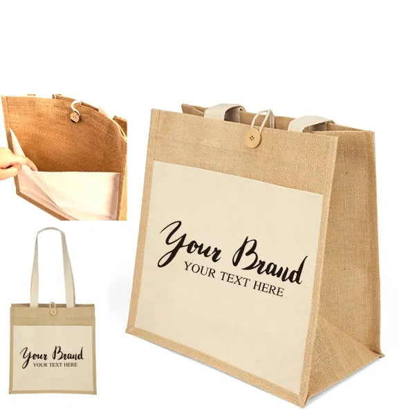 Canvas Jute Bag with Button