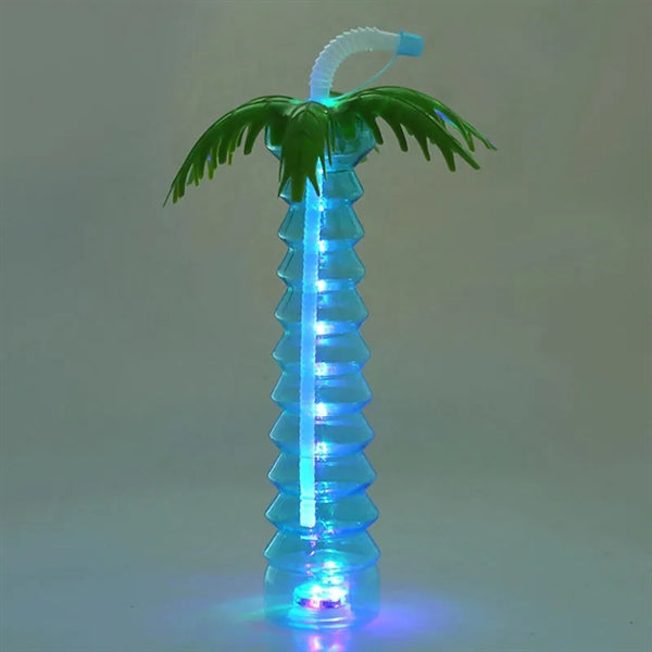 LED Palm Tree straw bottle