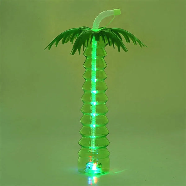 LED Palm Tree straw bottle