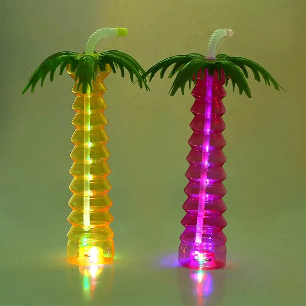 LED Palm Tree straw bottle
