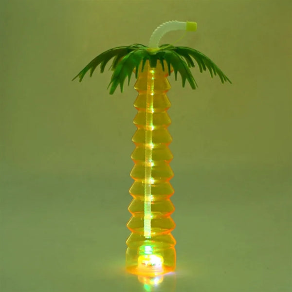 LED Palm Tree straw bottle