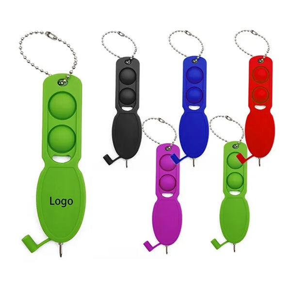 Pop Push Bubble Fidget Toy Keychain Ballpoint Pen