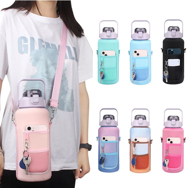 64 Oz Water Bottle Carrier Bag with Sleeve