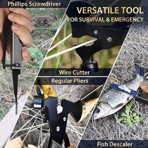 Multitool Hatchet Camping Axe Hammer Saw Screwdrivers
