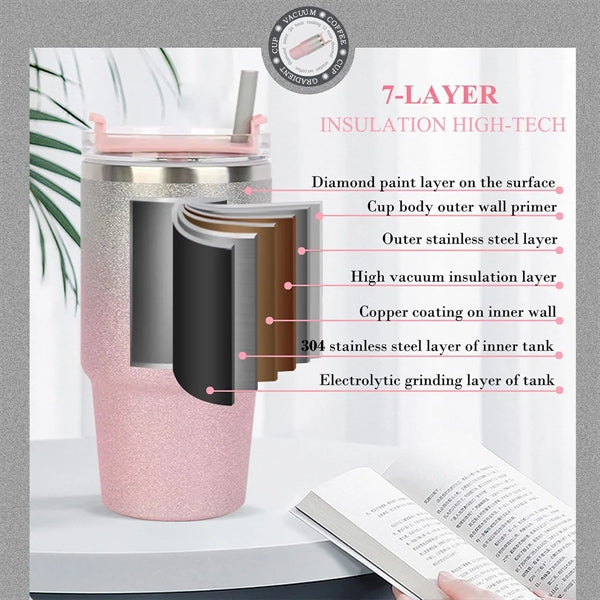 30Oz Insulated Mug Tumbler With Straw