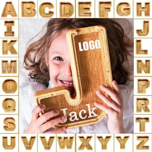 Wooden Letter Piggy Bank