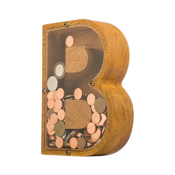 Wooden Letter Piggy Bank