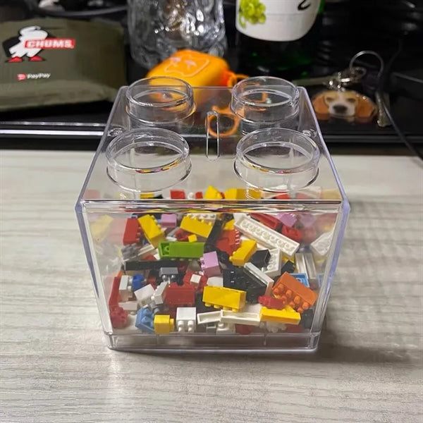 Clear Building Block Coin Piggy Bank