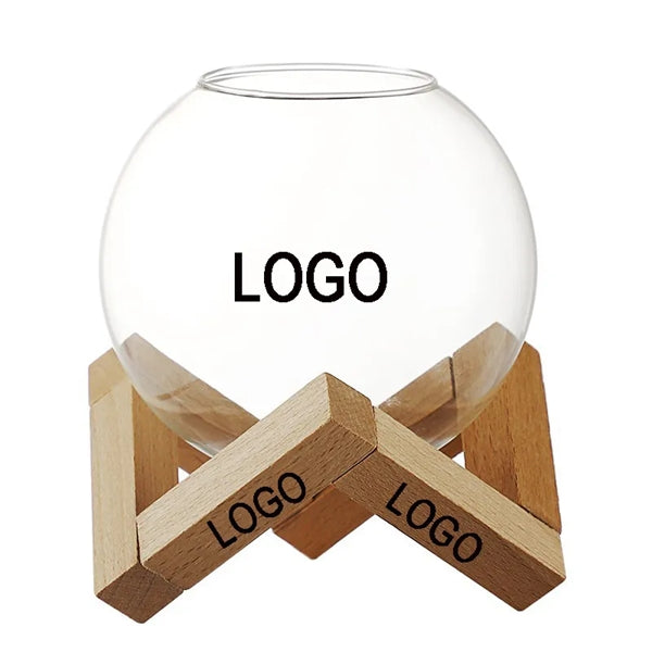 12OZ Round Cocktail Glasses with Wooden Base