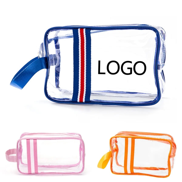 Clear PVC Travel Cosmetic Bag With Strap