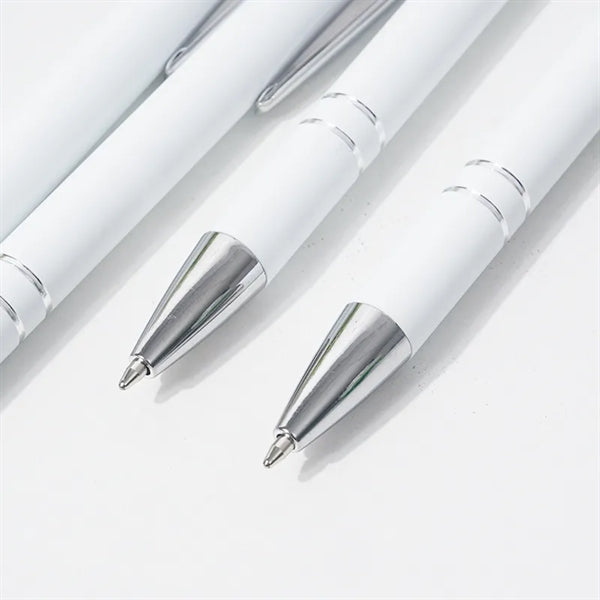 White Color Soft Touchscreen Incline Stylus Metal Pen