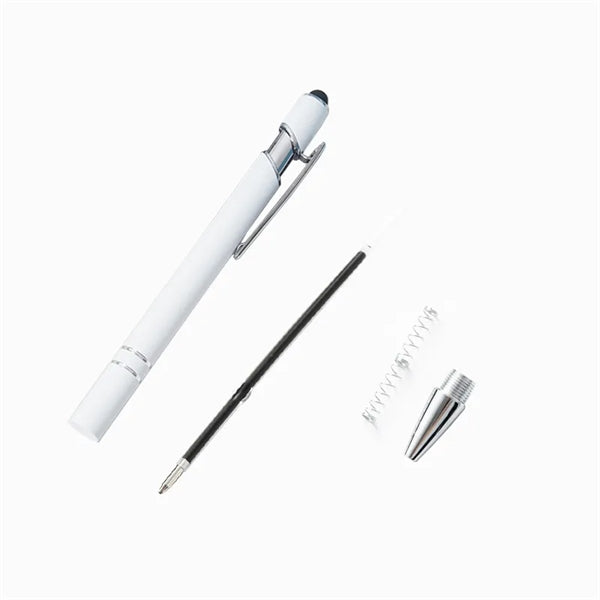 White Color Soft Touchscreen Incline Stylus Metal Pen
