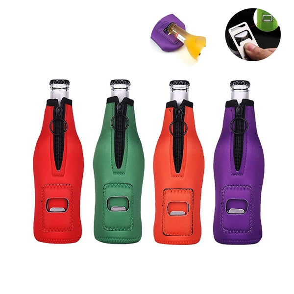 Beverage Bottle Cooler With Built In Opener
