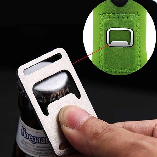 Beverage Bottle Cooler With Built In Opener
