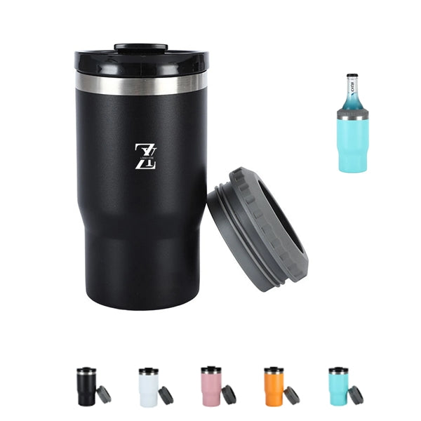 14Oz Portable Travel Coffee Mug With 2 Lids